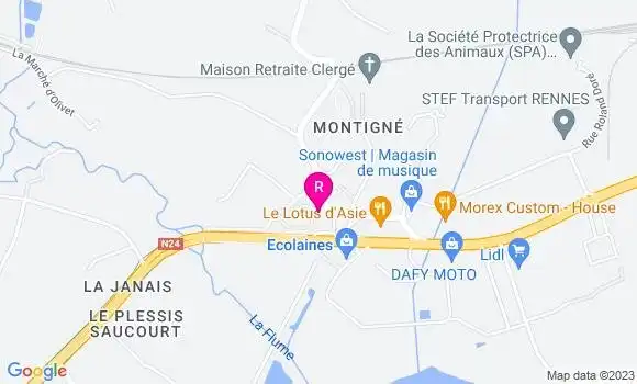 Localisation Restaurant  Le Relais des Princes Rennes