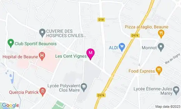 Localisation Restaurant  Les Cent Vignes