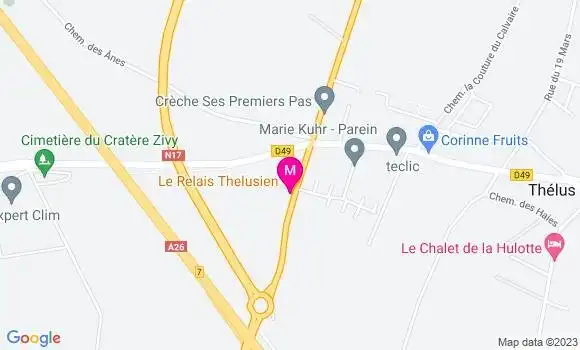 Localisation Restaurant  Le Relais Thelusien