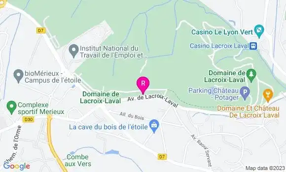 Localisation Restaurant  Les Jardins Gourmands du Domaine de Lacroix Laval