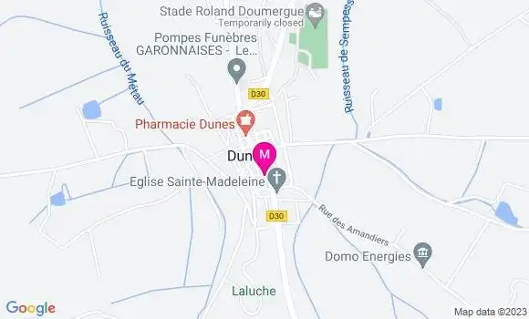 Localisation Pizzeria La Dunoise