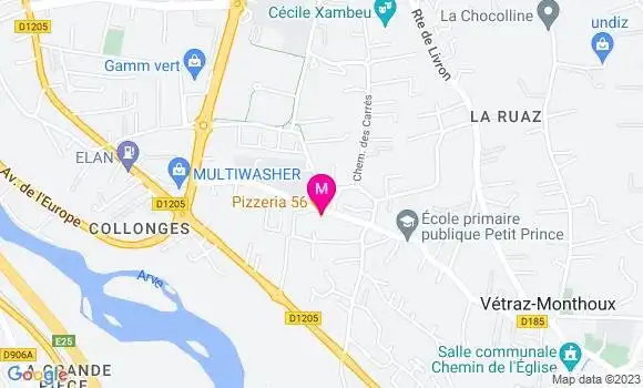 Localisation Restaurant  Pizzeria 56