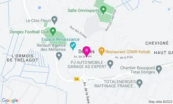 Localisation Pizzeria La Bonne Pâte