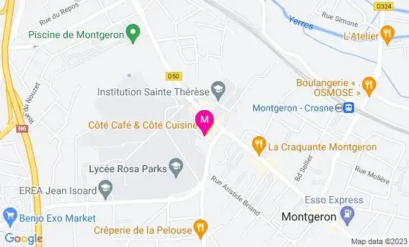 Localisation Restaurant  Côté Café et Côté Cuisine