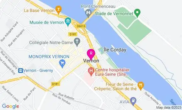Localisation Restaurant  La Table de Vernon