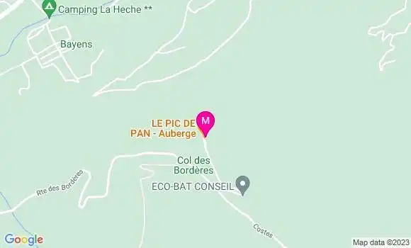 Localisation Auberge Le Pic de Pan