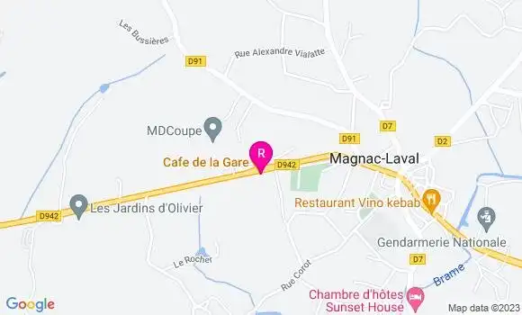 Localisation Restaurant  Cafe de la Gare
