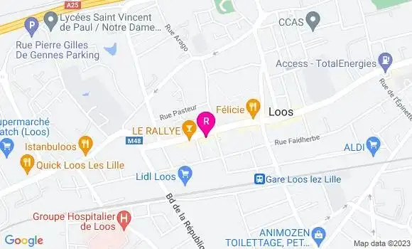 Localisation Crêperie Le Renard et la Belette