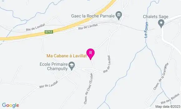 Localisation Restaurant  Ma Cabane à Lavillat