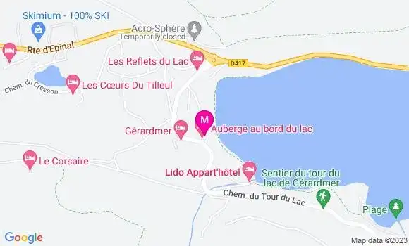 Localisation Auberge au Bord du Lac