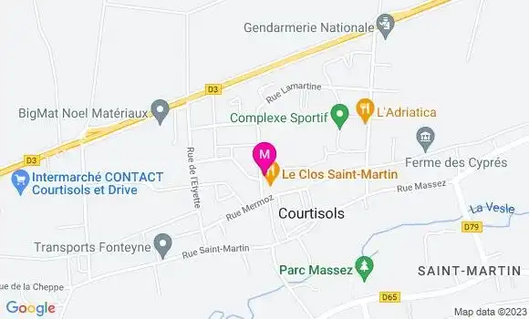 Localisation Restaurant  Le Clos Saint Martin
