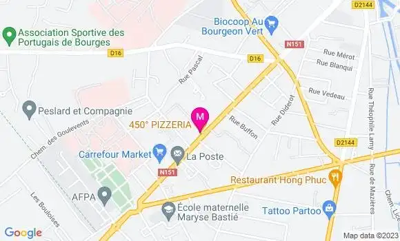 Localisation Pizzeria 450 Degrés