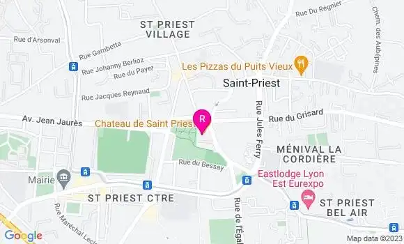 Localisation Restaurant  Château de Saint Priest