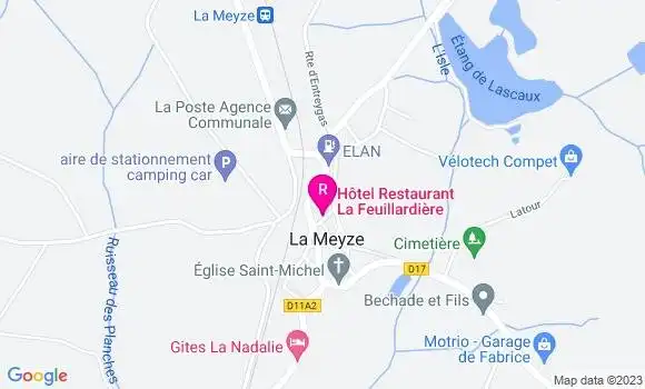 Localisation Restaurant Hôtel La Feuillardière