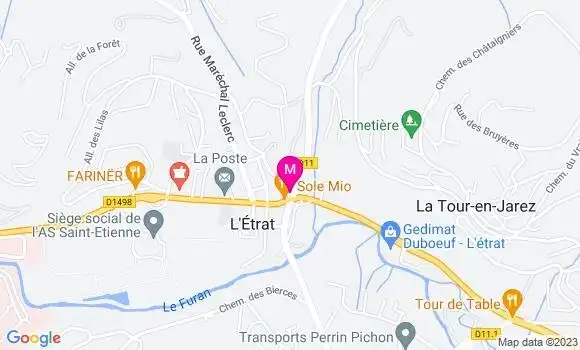 Localisation Restaurant Bar Le Centre