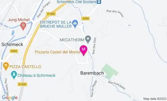 Localisation Pizzeria Castel Del Monte