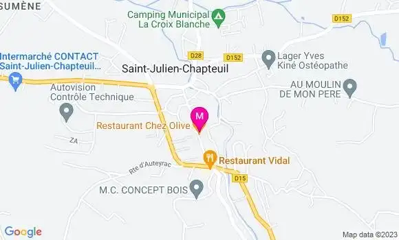 Localisation Restaurant  Chez Olive
