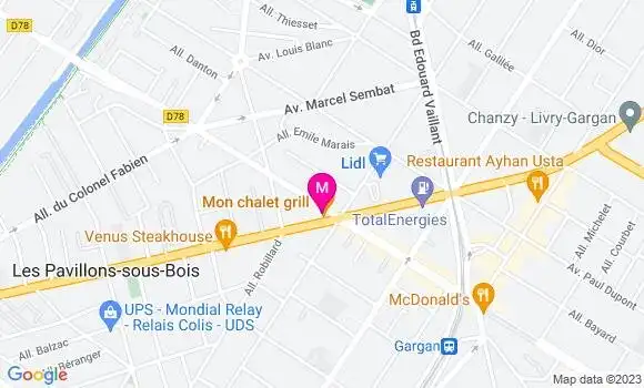Localisation Restaurant Grill Mon Chalet Grill