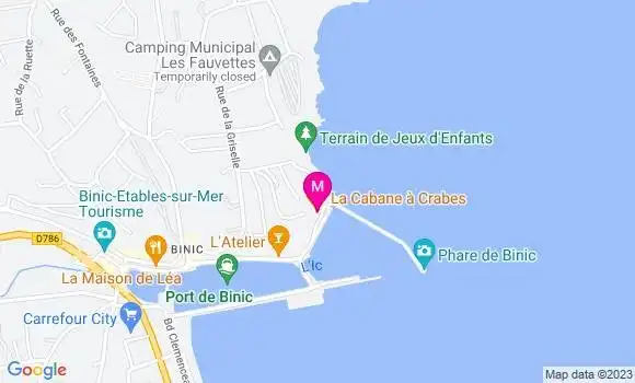 Localisation Restaurant Fruits de Mer La Cabane à Crabes