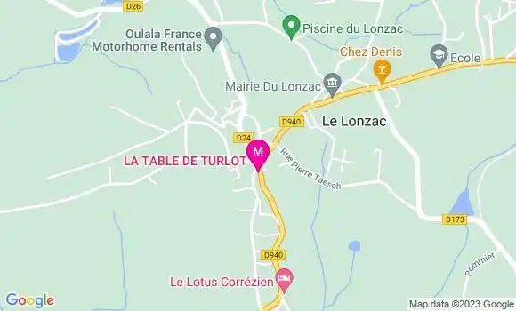Localisation Restaurant  La Table de Turlot