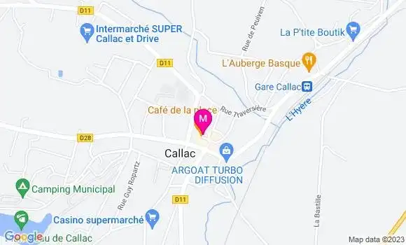 Localisation Restaurant Bar Cafe de la Place