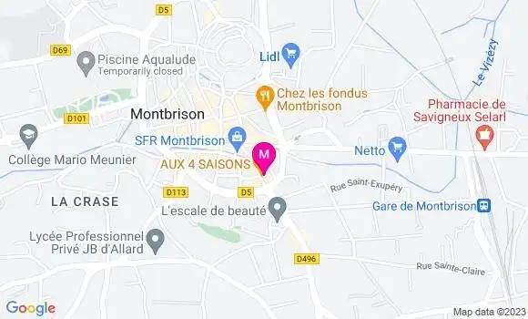Localisation Restaurant  Aux 4 Saisons