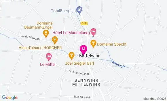Localisation Restaurant Hôtel Le Mittelwihr