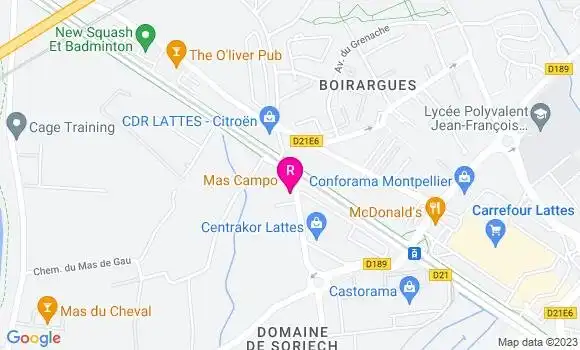 Localisation Restaurant  Mas Campo