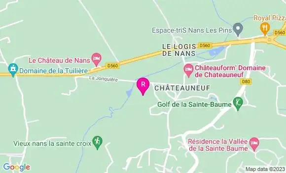 Localisation Restaurant du Golf de la Sainte Baume