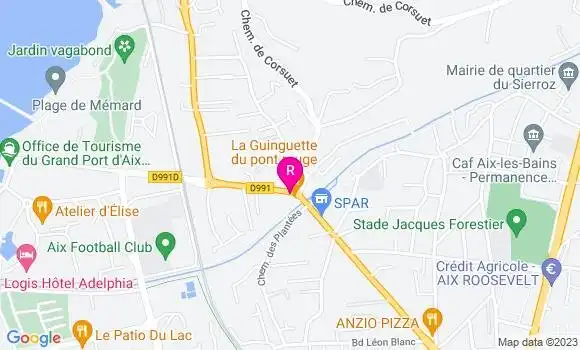 Localisation Restaurant  La Guinguette du Pont Rouge