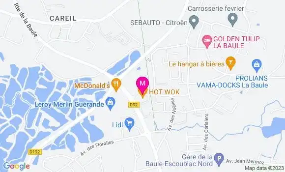 Localisation Restaurant Chinois Hot Wok