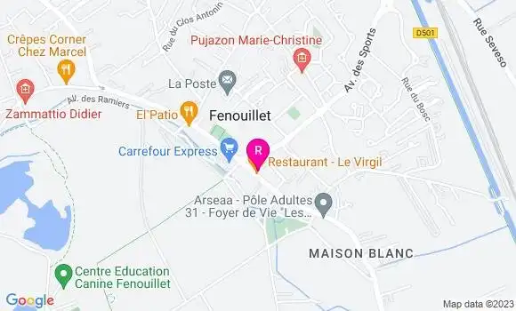 Localisation Restaurant  Le Virgil