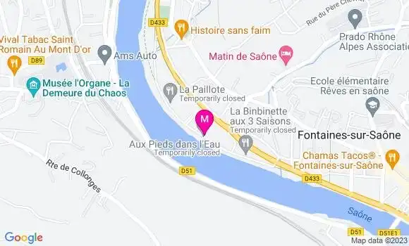 Localisation Restaurant  Aux Pieds Dans l