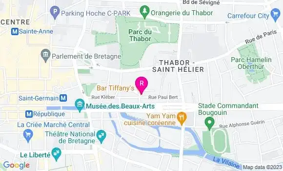 Localisation Restaurant Bar Le Tiffany