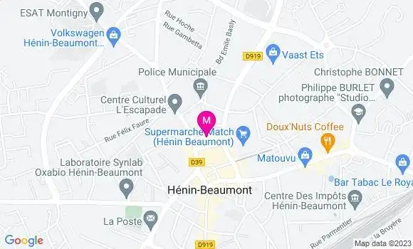 Localisation Brasserie Le Paris Hénin