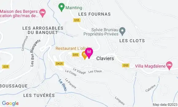 Localisation Restaurant  Le Clavero