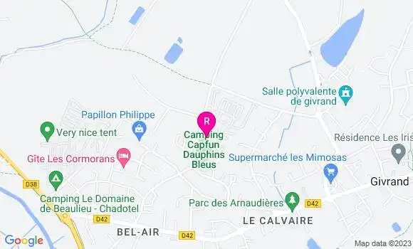 Localisation Restaurant  Camping les Dauphins Bleus