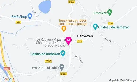 Localisation Pizzeria Le Rocher