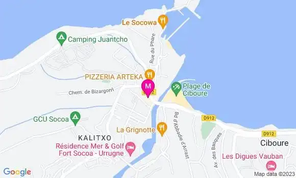 Localisation Restaurant  Café de la Plage