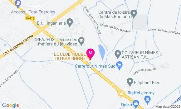 Localisation Restaurant  Le Club House du Bas Rhône