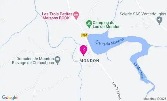 Localisation Auberge du Lac de Mondon