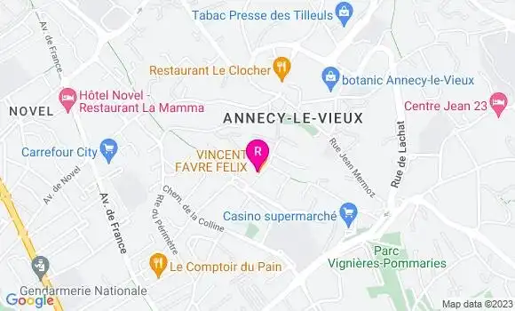 Localisation Restaurant Gastronomique Vincent Favre Felix