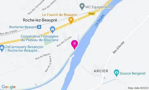 Localisation Le Bistrot du Barrage