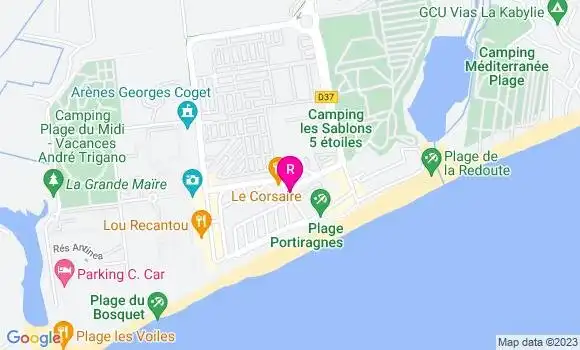 Localisation Restaurant  Le Corsaire