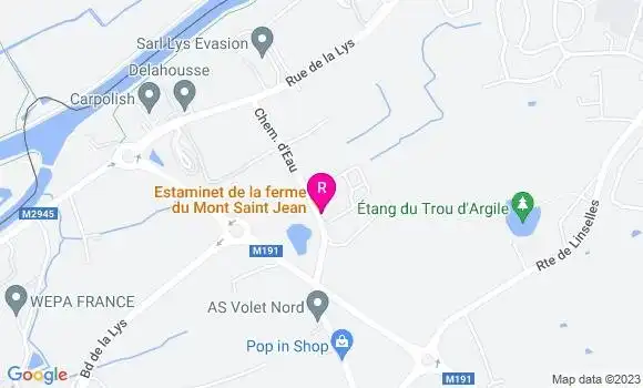 Localisation Restaurant  Estaminet de la Ferme du Mont Saint Jean