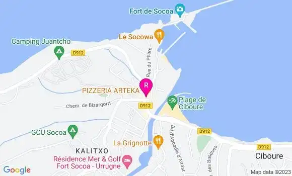 Localisation Pizzeria Arteka