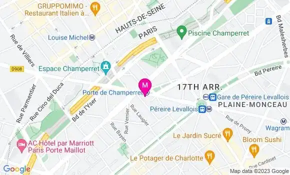 Localisation Restaurant  La Chope Champerret