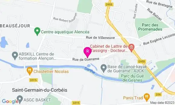 Localisation Restaurant  Le Guerame