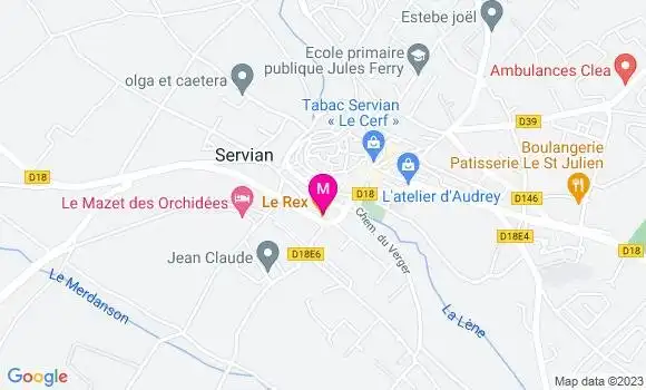 Localisation Restaurant  Le Rex