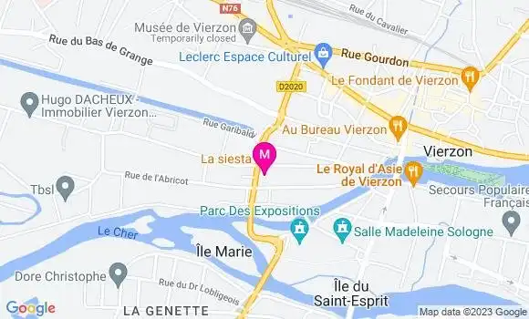 Localisation Restaurant  La Siesta